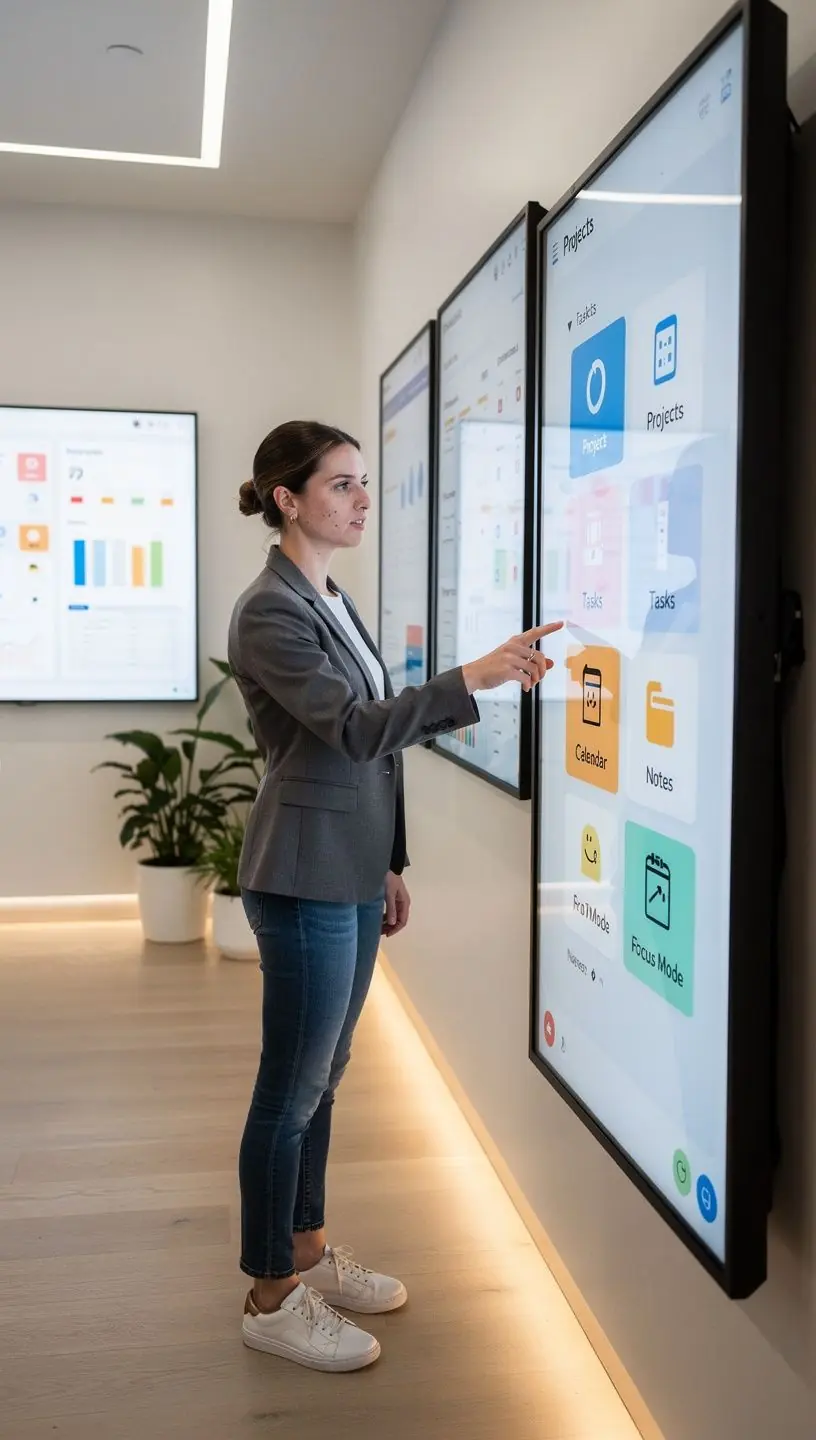 User interacting with a simple, intuitive mobile app interface designed for ease of use.